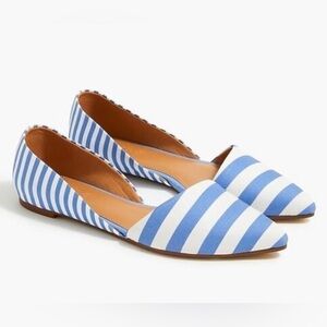 J.Crew Zoe d'Orsay Striped Blue and White Women's Flats